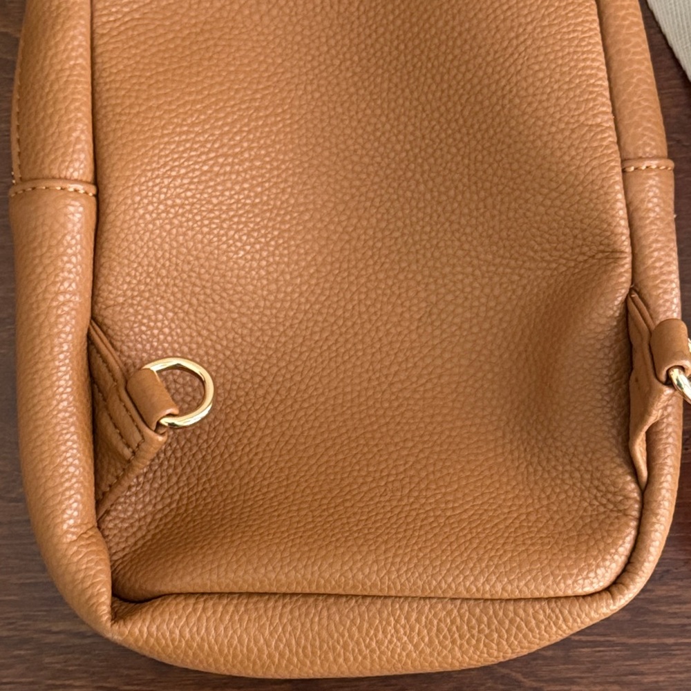 ah-dorned Women's Tan Crossbody Sling Bag Crossbody with Patterned Strap EUC - Picture 10 of 15